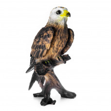 Arend Roofvogel Beeld 50cm uit Kunsthars met Levensechte Kleuren Zittend Op Een Houten Tak