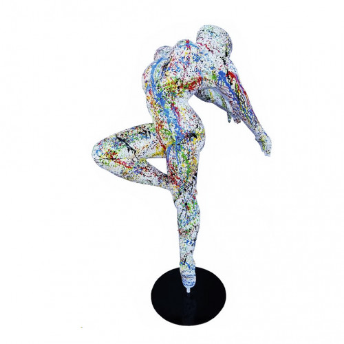 Dame Ballerina Op Voet Wit Splash 165cm Abstract