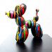 Ballon Hondje Kunstbeeld Zwart 25cm Drip PopArt - Balloon Dog
