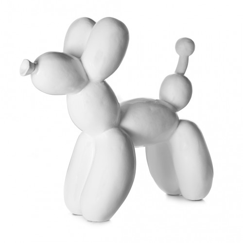 Ballon Hondje Kunstbeeld Wit Glanzend 25cm PopArt - Balloon Dog