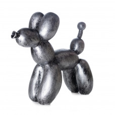Ballon Hondje Kunstbeeld Zilverkleur Geborsteld 25cm PopArt - Balloon Dog