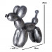 Ballon Hondje Kunstbeeld Zilverkleur Geborsteld 25cm PopArt - Balloon Dog