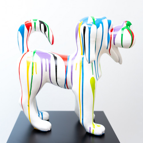 Beeld Hond Fox Terrier Cartoon Wit Drip Polyester - Popart - 40cm - n°1