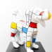 Beeld Hond Fox Terrier Cartoon Wit Mondriaan Polyester - Popart - 40cm - n°1