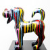 Beeld Hond Fox Terrier Zwart Drip Polyester - Popart - 40cm - n°1