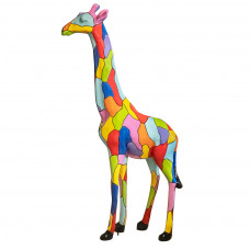 Kleurrijk Beeld Giraf XXL 205 cm Picasso Motief Multicolor ( Prijs Afhaling ) Popart, Tuinbeeld