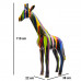 Beeld Giraf Groot XL 110 cm ( Prijs Afhaling ) Zwart met Kleurrijke Drip Art Popart