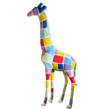 Kleurrijk Beeld Giraf Groot XXL 205 cm Tegel Mozaïek ( Prijs Afhaling ) Popart, Tuinbeeld