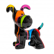 Beeld Hond Beagle Flappy 26cm Zwart Drip uit Polyresin Popart