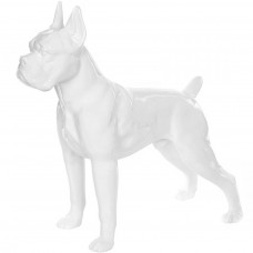 Beeld Hond Boxer Wit 47cm PopArt Voor Binnen en Buiten
