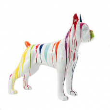 Beeld Hond Boxer Wit XL Groot ( Afhaalprijs ) 90 cm Drip PopArt Voor Binnen en Buiten