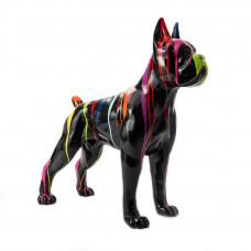 Beeld Hond Boxer Zwart XL Groot ( Afhaalprijs ) 90 cm Drip PopArt Voor Binnen en Buiten