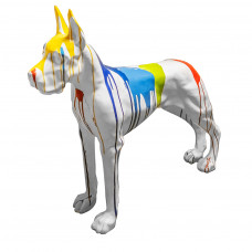 Beeld Hond Deens Dog Wit XL Groot ( Afhaalprijs ) 110 cm Drip PopArt Voor Binnen en Buiten
