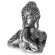 Boeddha Buste Beeld Indonesisch Zilverkleur 40cm Decoratie