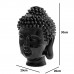 Boeddha Hoofd Beeld Indonesisch Zwart 30cm Decoratie