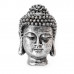 Boeddha Hoofd Beeld Indonesisch Zilverkleur 30cm Decoratie