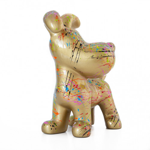 Beeld Hond Beagle Flappy 26cm Goud Splash uit Polyresin - Popart