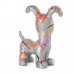 Beeld Hond Beagle Flappy 26cm Zilver Splash uit Polyresin - Popart