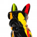 Beeld Franse Bulldog Zwart Drip 35cm met Bril - Bulldog Cravate Trash Noir - Popart