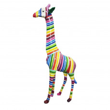 Kleurrijk Beeld Giraf XXL 205 cm Strepen Motief ( Prijs Afhaling ) Popart, Tuinbeeld