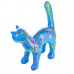 Beeld Kat 45cm Blauw Polyester ( Afhaalprijs ) Splash Popart voor Binnen en Buiten