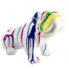 Beeld Hond Engelse UK Bulldog Dripper Polyester Popart - 35cm - n°1