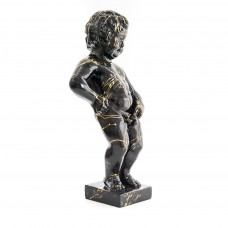 Manneken Pis Beeld Zwart Goud Splash 60cm Decoratie - Petit Julien Statue - Popart