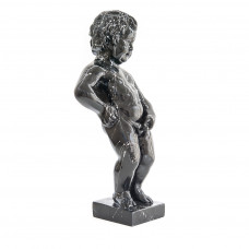 Manneken Pis Beeld Zwart Zilver Splash 60 cm Decoratie - Petit Julien Statue - Popart