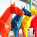 Beeld Paard Groot Rood XXL Origami Art ( Afhaalprijs ) 190cm Kunststof