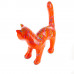 Beeld Kat 45cm - Oranje Splash - Polyester - voor binnen en buiten - Popart n°2