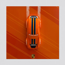 Porsche 911 Luxe Kunstkader Oranje Thema Met Auto Relief Nr 3 PopArt Wall Art Wanddecoratie