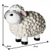 Schaap Lammetje Schattig Tuinbeeld Wit 41cm Polyester Decoratie voor Binnen en Buiten