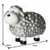 Schaap Lammetje Schattig Tuinbeeld Zilverkleurig 41cm Polyester Decoratie voor Binnen en Buiten