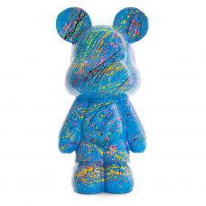 Teddybeer Beeld Blauw Staand 50cm Splash - Woondecoratie - Funky Bear Popart