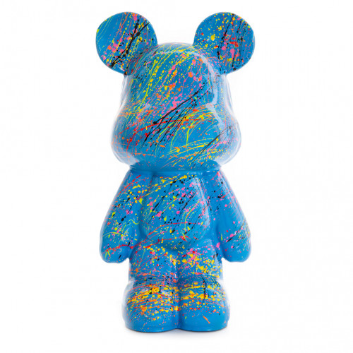 Teddybeer Beeld Blauw Staand 50cm Splash - Woondecoratie - Funky Bear Popart