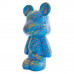 Teddybeer Beeld Blauw Staand 50cm Splash - Woondecoratie - Funky Bear Popart