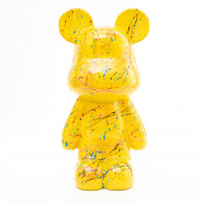 Teddybeer Beeld Geel Staand 50cm Splash - Woondecoratie - Funky Bear Popart