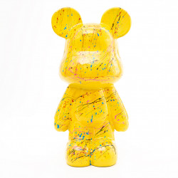 Teddybeer Beeld Geel Staand 50cm Splash - Woondecoratie - Funky Bear Popart