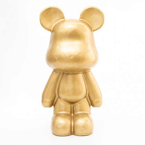 Teddybeer Beeld Goud Staand 50cm - Licht Beschadigd