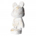 Teddybeer Beeld Wit Goud Splash Staand 50cm - Woondecoratie - Modern