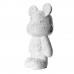 Teddybeer Beeld Wit Zilver Splash Staand 50cm - Woondecoratie - Modern