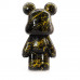 Teddybeer Beeld Zwart Staand 50cm Goud Splash Woondecoratie PopArt