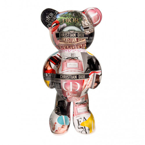 Teddybeer Beeld Staand 48cm Homage to Christian Dior My Luxury Lifestyle Popart