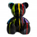 Teddybeer Beeld Zittend Zwart - Drip - Popart - 35cm - n°006
