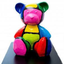 Teddybeer Beeld Zittend - Popart - Picasso - 35cm - n°002