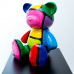 Teddybeer Beeld Zittend - Popart - Picasso - 35cm - n°002