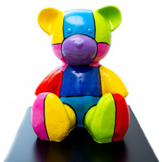 Teddybeer Beeld Zittend - Popart - Picasso - 35cm - n°003
