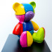 Teddybeer Beeld Zittend - Popart - Picasso - 35cm - n°003