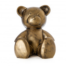 Teddybeer Beeld 38cm Zittend Bronskleurig Geborsteld