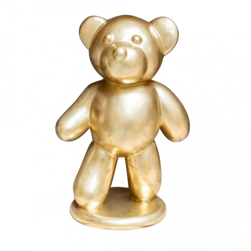 Beeld Teddybeer Goudkleur ( Winkel Afhaalprijs ) Large Staand Op Voet 85 cm - Woondecoratie - Modern